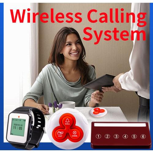 Wirelesslinkx Restaurant Waiter Pager Wireless Table Calling Buzzer Bell System with Button for Cafe Plant Bar Food Court