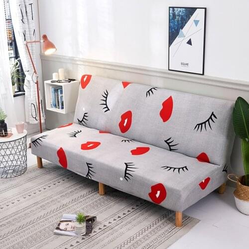 All-wraped Folding Sofa Bed Cover Soft Skin-friendly Stretch Couch Towel Sofa without Armrest