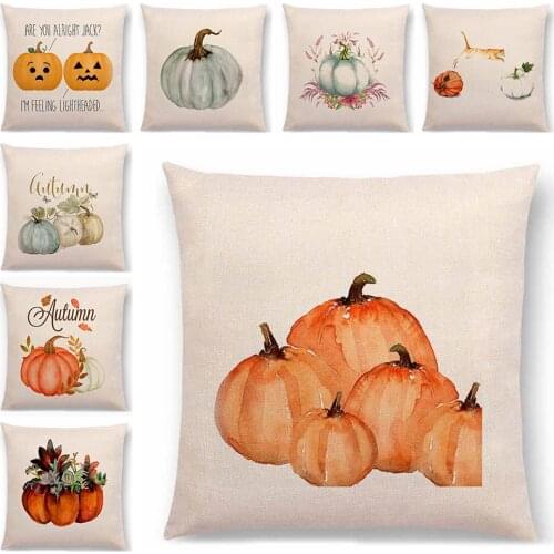 Fall Thanksgiving Day Pillow Case Turkey Pumpkin Print Happy Halloween Party Decor Pillow Case Cushion cover