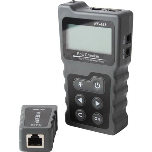 Network Tools NF-488 Digital Ethernet CAT5 CAT6 LAN Network Cable PoE Switch Tester Detector LCD Display Network Cable Tester