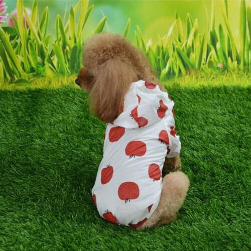 Dog Raincoat Sun-proof Clothing Summer Sun Protection Hoodie Small Dog Clothes Print Poncho For Small Medium Pets Puppy Cat