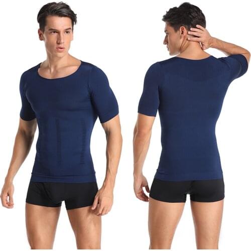 Men Slimming Body Shaper Tummy Control Shapewear Man Shapers Modeling Underwear Waist Trainer Corrective Posture Corset T-Shirt