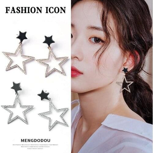 Kuziduocai 2020 New Fashion Fine Jewelry Metal Large Size Stars Drop Earrings For Women E-153