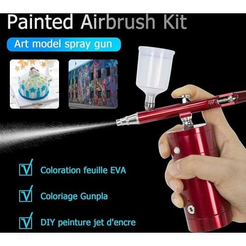 Mini Airbrush Compressor Kit For Home DIY Cake Decor Modeling Dual-Action Spray Paint Tattoo Nail Art Tools
