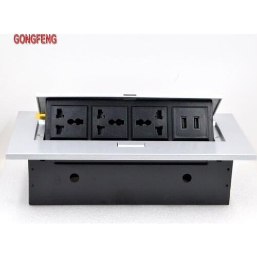 GONGFENG Hot NEW K208CD Desktop Jack up Multi function Double USB Charging 5V2A Office Desk Socket Custom Special Wholesale