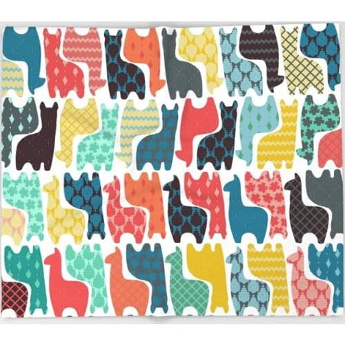 Alpaca Cartoon Throw Blanket Cute Kids Design Baby Llamas Blankets for Beds Christmas Decorations for Home