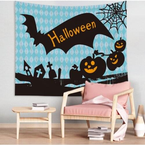 New Arrival Halloween Tapestry Home Decor Living Room Funny Pumpkin Spider Tapestry Wall Hanging Festival Polyester Tapestry