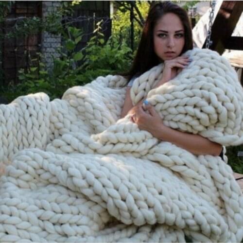 Bulky Knitting Roving Yarn DIY Hand Knitted Weaving Blanket Chunky Yarn Super Thick Yarn For Knitting Home Decors