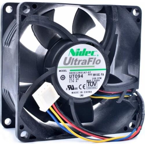 Original H80E12BS1A7-07 8cm 8038 80x80x38mm DC12V 1.76A server large air volume cooling fan