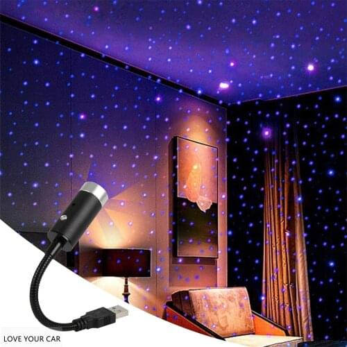 Car roof starry sky light indoor LED starry sky laser atmosphere projector USB car decoration night view home galaxy light