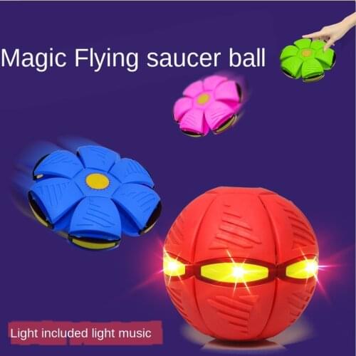 Bouncing ball Flying UFO Flat Throw Disc glow globbles Anti stress Balls With LED Light Outdoor Garden Basketball Game Kids Toys
