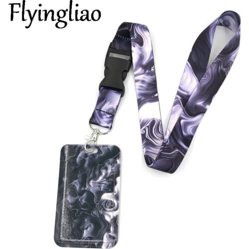 Watercolor Artistic wave pattern Neck Strap Lanyard for keys lanyard card ID Holder Jewelry Decorations Key Chain Accessories