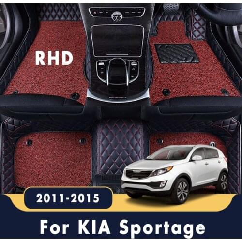 RHD Luxury Double Layer Wire Loop Carpets For KIA Sportage 2015 2014 2013 2012 2011 Car Floor Mats Accessories Decoration Custom