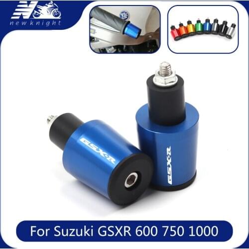 With Logo 8 Color 7/8" 22mm Motorcycle CNC Aluminum Handlebar Grip End Plug Handle Bar End Cap For Suzuki GSXR 600 750 GSX-R1000