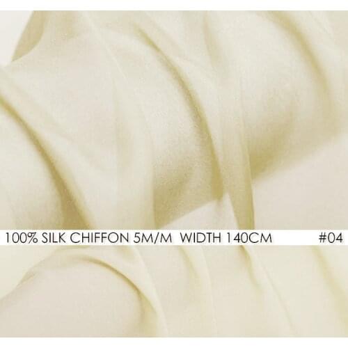 WHITE SILK CHIFFON FABRIC 6momme Width 55"-140cm 100% Natural Silk Chiffon Fabric For Wedding Dress Silk Gauz Champagn NO 04