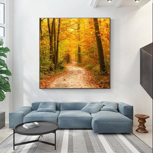 Modern Canvas Art Gold Forest Landscape Wall Pictures For Living Room Modular Pictures Home Decor Unframed
