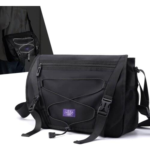 Reflective Stripe Men Shoulder Pouch Nylon Handbag High-Capacity Waterproof Crossbody Bag Travel Pouch Unisex Messenger Bags