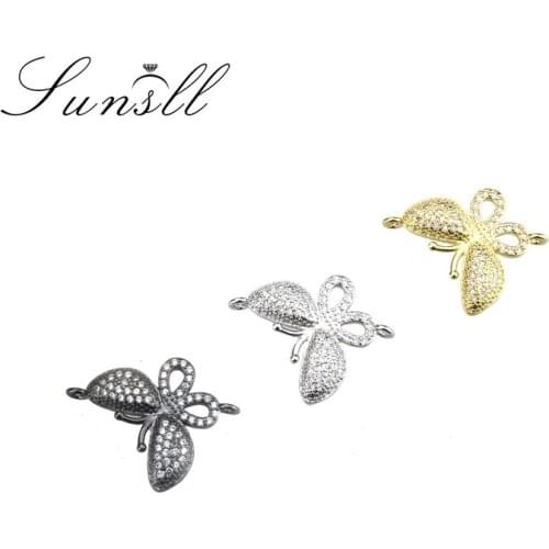 SUNSLL New Arrival Unique Gold/Black/Silver Copper White Cubic Zirconia Butterfly Shape Bracelet Accessories for Women Jewelry