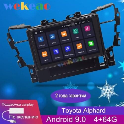 Wekeao 9'' Android 9.0 Car Dvd Multimedia Player Car Radio GPS Navigation For Toyota Alphard Auto Radio 2015-2018 Bluetooth WIFI