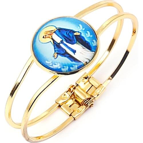 Jewelry 2021 Trend Bangles For Women Charms Cross Jesus Bracelet Catholic Portrait Pictures Charms Vintage Wholesale Gifts NEW