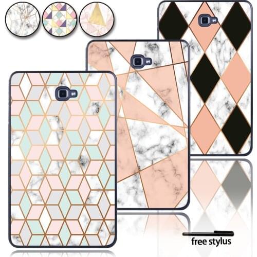 Hard Shell Plastic Tablet Protective Case for Samsung Galaxy Tab A A6 T580 T585 10.1" with Different Geometric Shapes and Colors