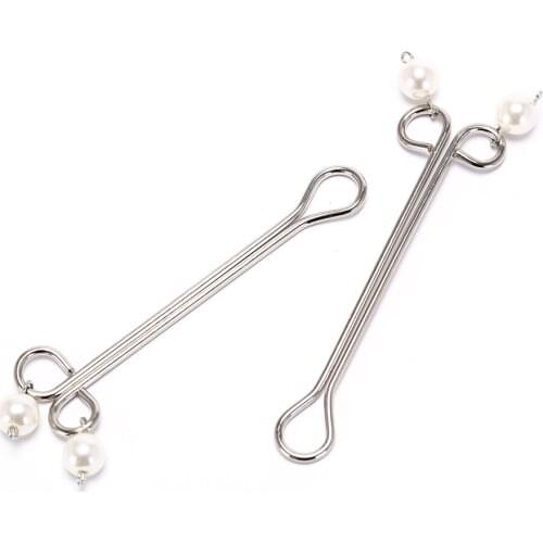 1 Pair Steel Labia Clips / Labium Clamps / Brease Nipple Clamps / Clitoris Clips /Ear Clips for Couples Exotic Accessories