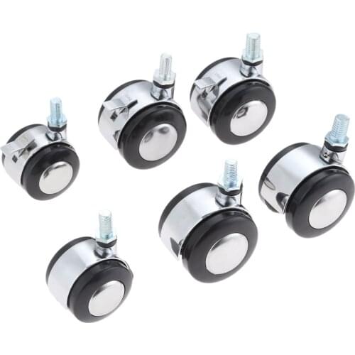 1 Pc 360 Degrees Swivel Universal Wheels Hardware Furniture Casters for Plate Roller Trolley Carts Office Chair 1.5/2 Inch Brake
