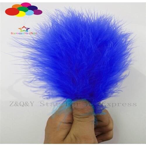 10-15CM (4-6 inches) natural 100PCS turkey wool full velvet dyed blue flower decoration DIY jewelry dream catcher feather
