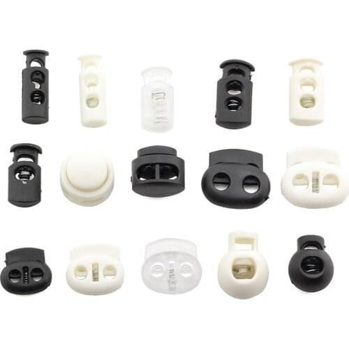 10pcs Round Toggle Plastic stopper cord lock Spring Clasp Plastic Stopper Cord End Toggle Clip Buckle For Backpack Bag Parts