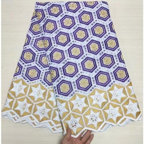 2021High Quality African Nigerian Tulle Lace Fabric Wedding Party Gown Dress Swiss100% Cotton Fabric Embroidered Damask 2.5Yards