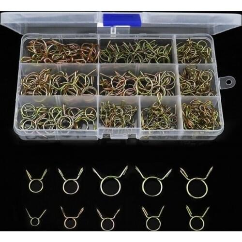 250Pcs Fuel Line Hose Tubing Spring Clip kit Oil Pipe Air Tube Clamps Set clamps for woodworking woodworking clamps