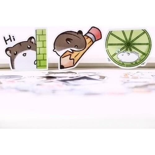 36pcs/pack Creative amiable kawaii cute self-made hamster scrapbooking stickers /decorative sticker /DIY craft photo albums