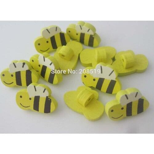 WBNVVG DIY 5pcs sewing wooden bee animal buttons children clothes accessories