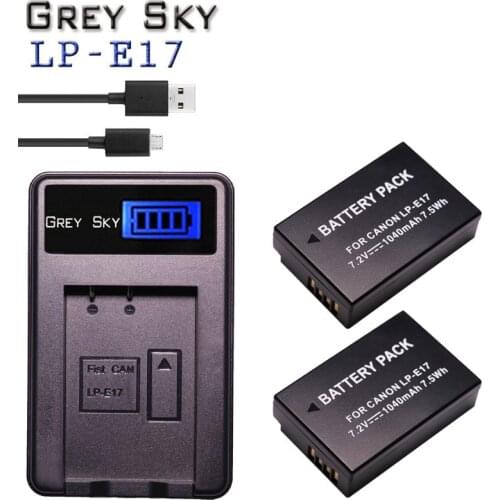 LPE17 LP E17 LP-E17 Battery + LCD USB Charger for Canon EOS 200D M3 M6 750D 760D T6i T6s 800D 8000D Kiss X8i Cameras