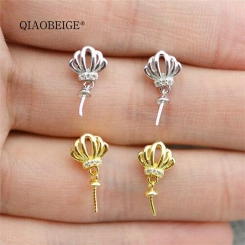QIAOBEIGE earring accessories pearl jewelry making 925 sterling silver cat earrings online shipping china supplier jewelry E3120