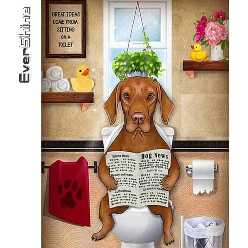 Evershine Diamond Embroidery Dog Cross Stitch Kits Diamond Painting Animal Picture Of Rhinestones Mosaic 5D DIY Handicraft