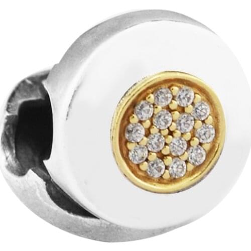 Authentic 925 Sterling Silver Signature Clip Charm Beads Fits Pan Bracelet Charm DIY Women Gifts Beads for Jewelry Making