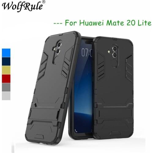 Huawei Mate 20 lite Cases Cover Soft Silicone + Plastic Kickstand Fitted Case For Huawei Mate 20 Lite Case Maimang 7 SNE-LX1