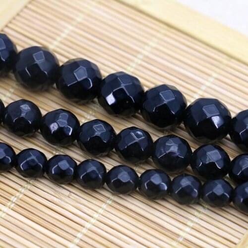Black Onyx carnelian Facet Round Shape Loose Beads 8/10/12mm Many size Fit Women Manual DIY Gift Jewelry Bracelet Necklace 15