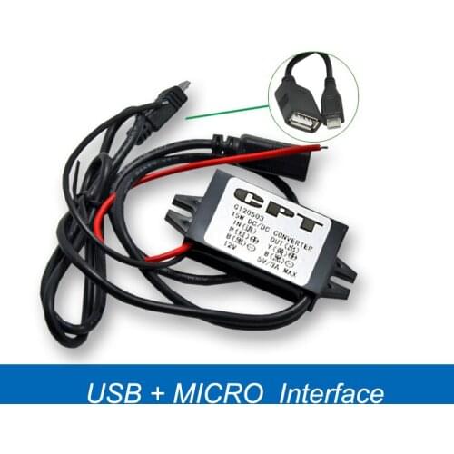 DC-DC Step-down Module 12V to 5V 3A Dual USB Power Converter Buck Module Car Phone Charging