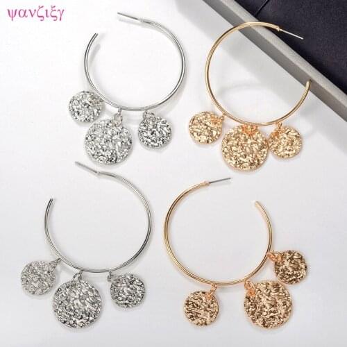 Fashion Long Earrings Jewelry Long Pattern Great Circle Earrings for Women Hanging Dangle Earrings Drop Gold Earrings Jewelry