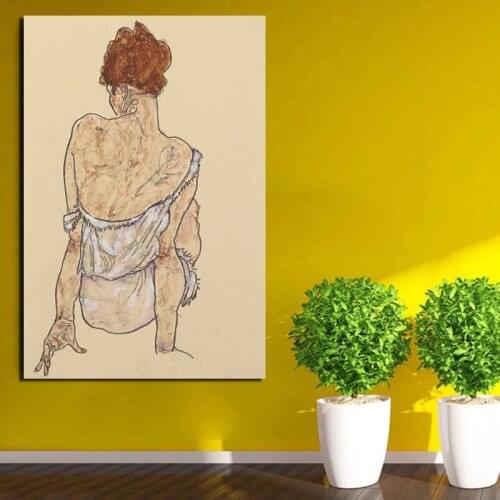 Egon Schiele Seated Woman Canvas Painting Print Living Room Home Decoration Artwork Modern Wall Art Oil Painting Posters Picture