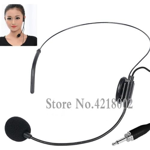 Headset Microphone Mic 3.5mm Wired with Collar Clip Microphones Mic for Speaker Studio Conference Guide Speech Voice Amplifier