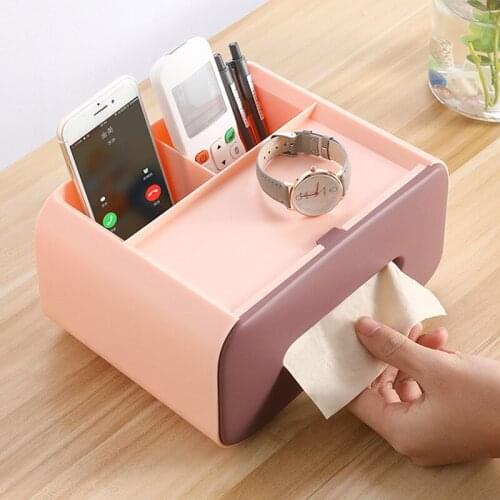 Good Home Office Desktop Storage Box Multi-functional Remote Control Case Cosmetic Organizer Holder Suction Paper Tissue Box