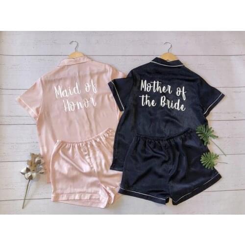 Custom Getting Ready Outfits Bridesmaid Pajamas Set Bridal Party Pajama Sets Bridesmaid Gift Bachelorette Pajamas Short Sets