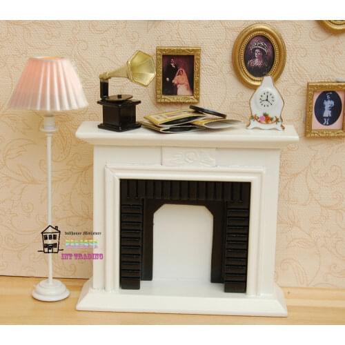 3.94'' Miniature 1:12Dollhouse Dolls Furniture White Fireplace Nice decorations Children gift