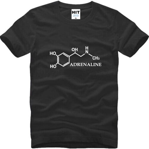 Adrenaline Molecule Printed Mens Men T Shirt The Big Bang Theory Sheldon T-shirt Fashion New Simmer Cotton Tshirt Tee