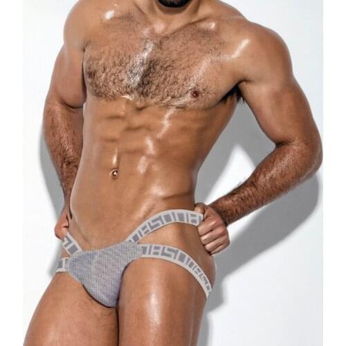 Sexy Mens Underwear Jockstrap Gay Men Thong Cotton Bikini Mens Thongs Low Waist Sissy Panties Breathable Cueca Tanga BS3126