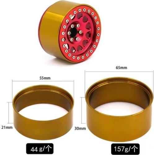 2pcs 1.9 2.2 Counterweight Wheel Hub Rim for 1/10 RC Crawler Axial SCX10 90046 AXI03007 Traxxas TRX4 RedCat D90