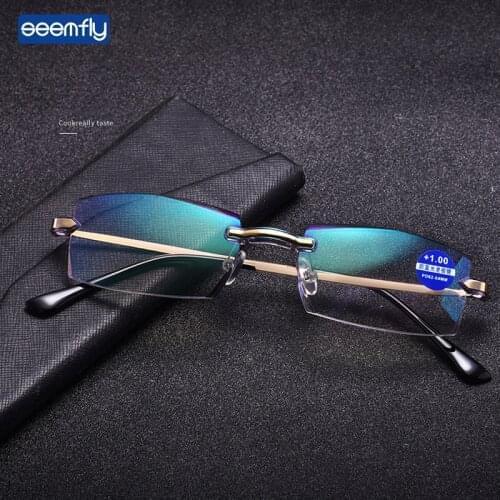Seemfly Metal Myopic Glasses High Definition Reading Glasses Fashion Urltra-light Frame Nearsighted Eyeglasses For Men And Women